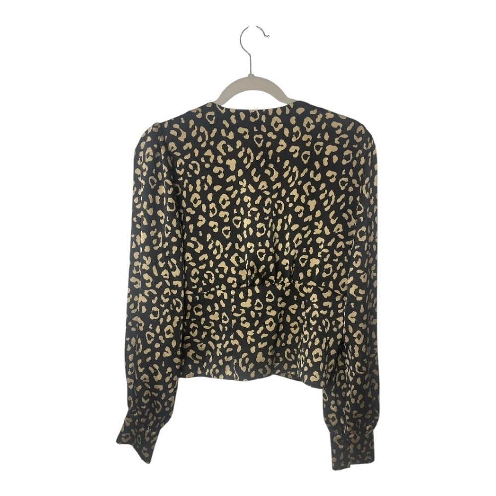 Lulus Cambera Black Leopard Print Button-Up Blouse - Picture 3 of 6